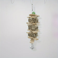 Natural Straw Bird Toys Cuttlebone Parrot Skewers for Calcium Supplement