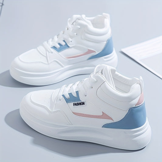 Women's Chunky High Top Sneakers Non Slip Lace Up Casual Shoes
