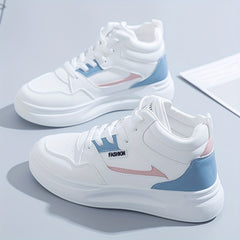 Women's Chunky High Top Sneakers Non Slip Lace Up Casual Shoes