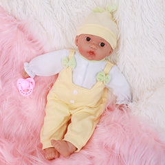 FUBCGS 16 Inch Realistic Reborn Baby Doll Soft Vinyl Body Pink Outfit Bow