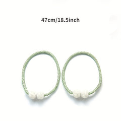 2pcs Faux Pearl Magnetic Buckle Curtain Holdback