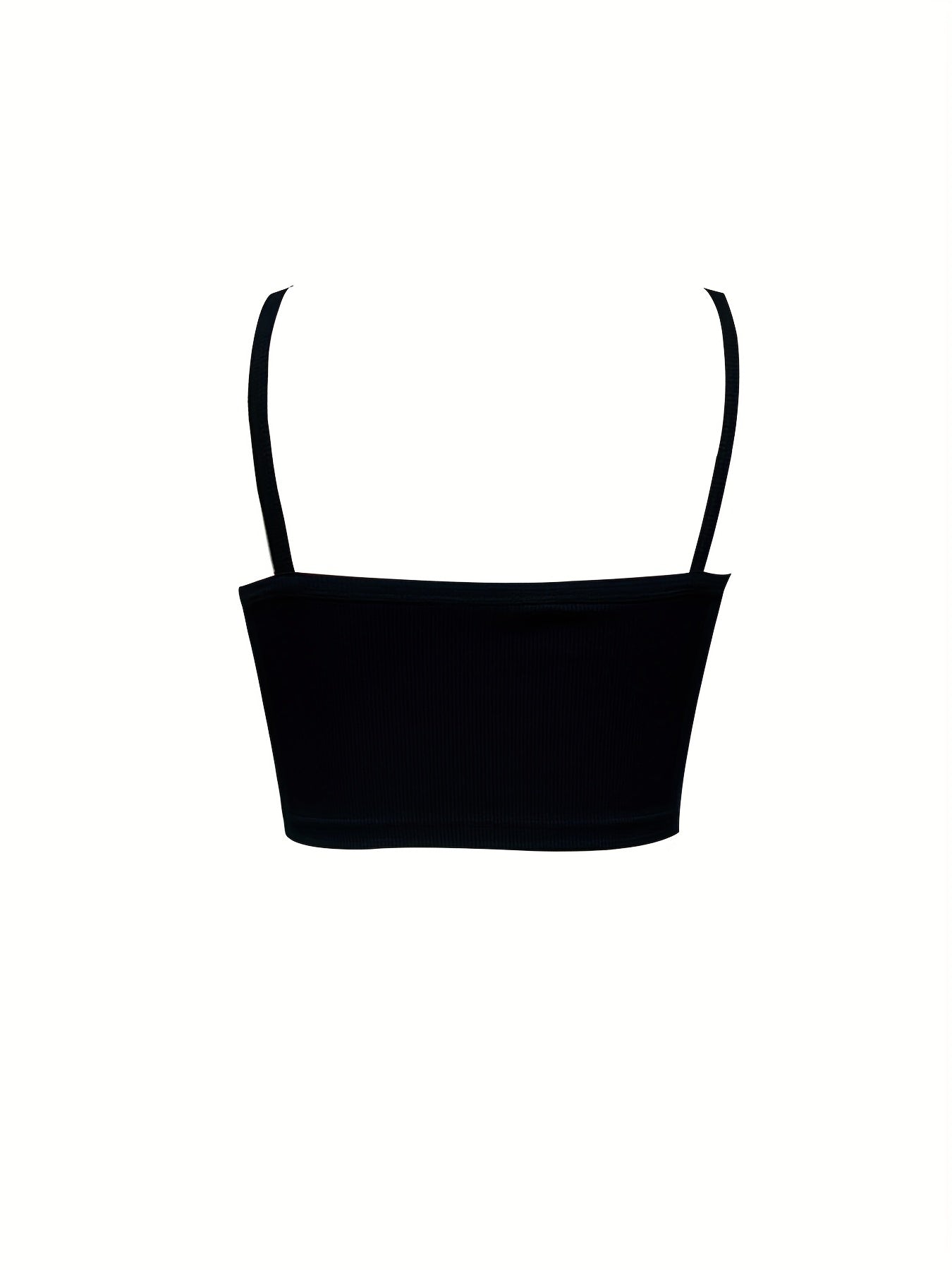 Solid Ribbed Crop Cami Top Sleeveless Summer Casual