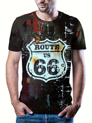Casual Street Style Round Neck Tee Shirt For Summer