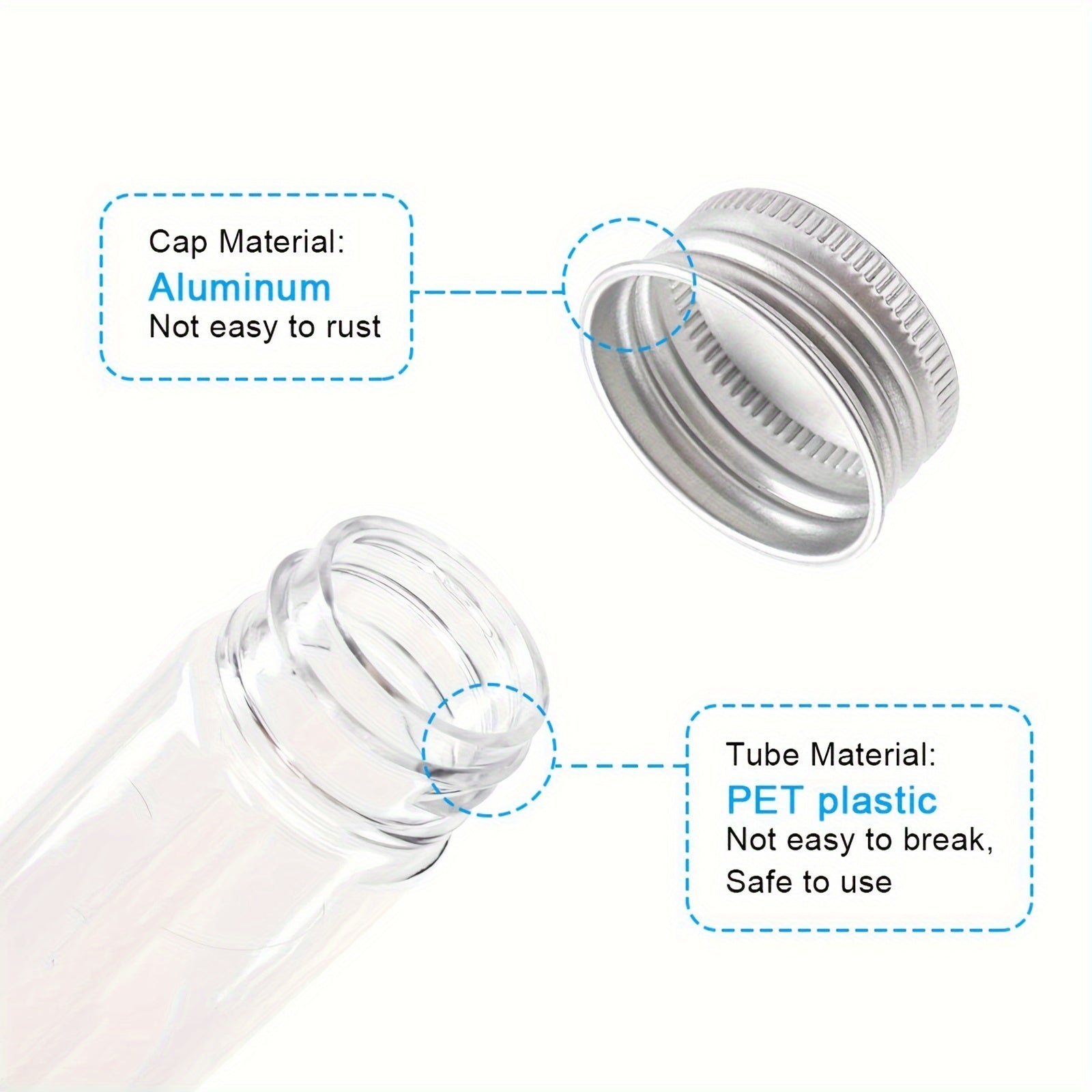 18pcs 115ml Transparent Plastic Test Tubes With Screw Caps and Funnels