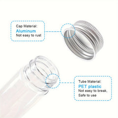 18pcs 115ml Transparent Plastic Test Tubes With Screw Caps and Funnels