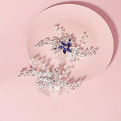 Bridal Hair Comb with Faux Pearl and Crystal Insert