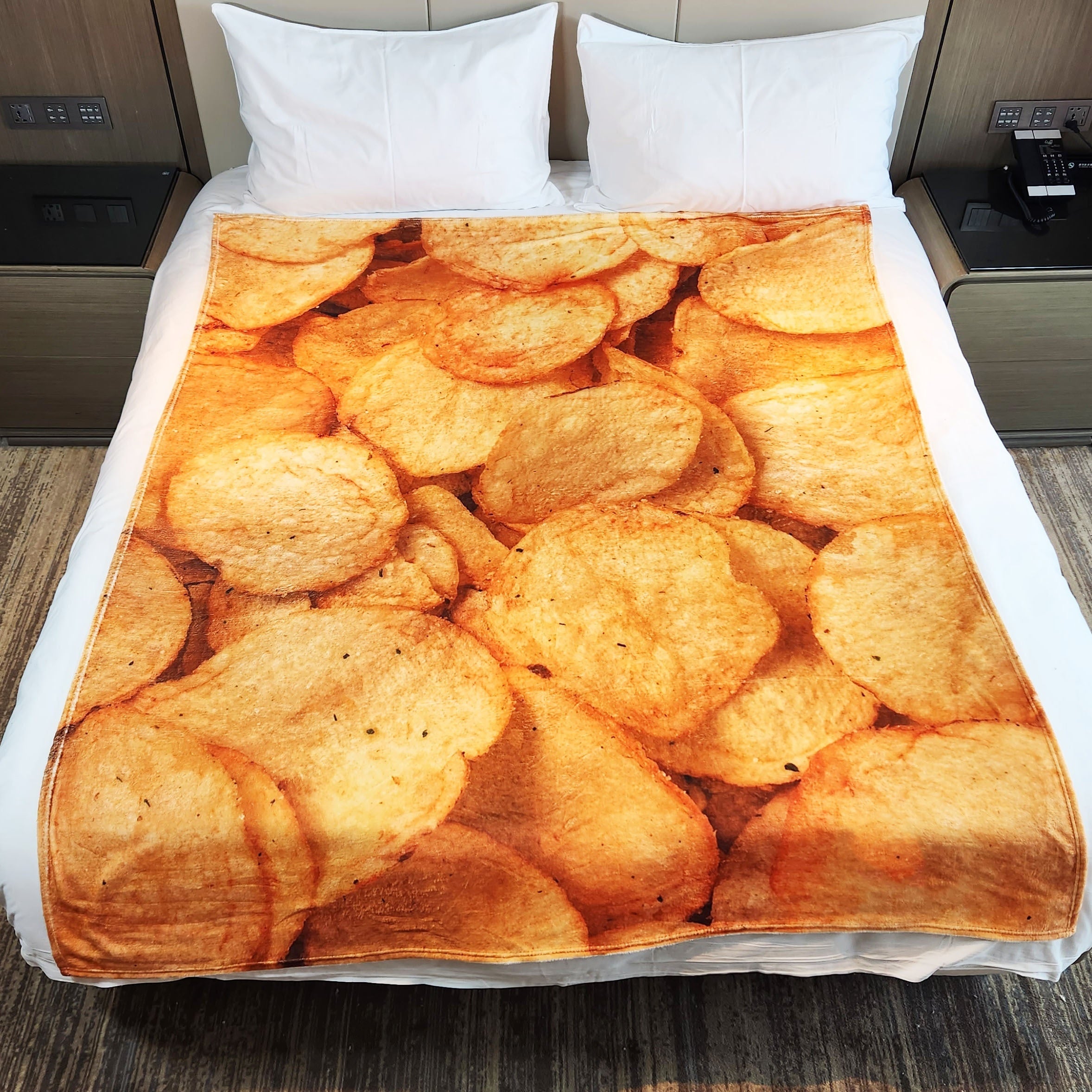 Potato Simulation Chip Blanket Flannel Casual Blanket for Outdoor Travel Camping