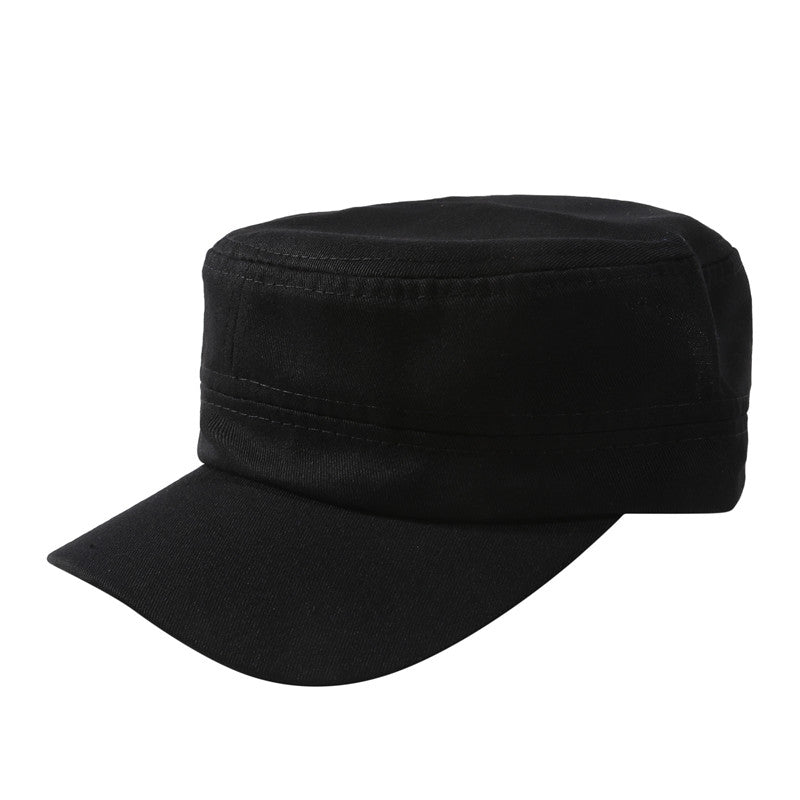 Men's Cotton Flat Top Hat Autumn Winter Casual Military Cap