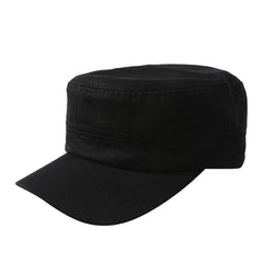 Men's Cotton Flat Top Hat Autumn Winter Casual Military Cap
