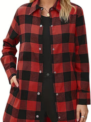 Plaid Jacket Casual Long Sleeve Jacket for Women