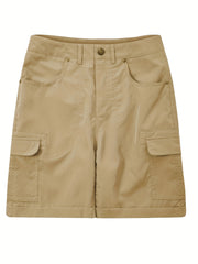 Versatile Solid Cargo Shorts for Women with Pockets