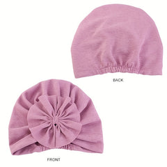 Plate Flower Turban Cap Boho Elastic Head Wrap Beanie Head Scarf Chemo Hats