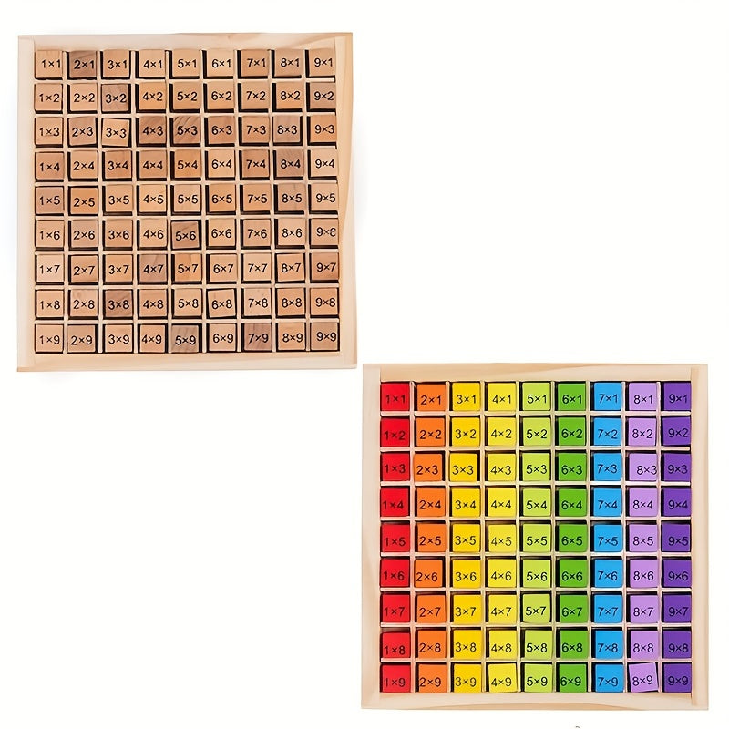 Wooden Math Multiplication 1-9 Times Tables Board Game
