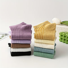 10 Pairs Ribbed Low Cut Ankle Socks Women's Stockings