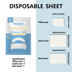3pcs Disposable Bed Sheets Set Travel Portable Convenient Bedding Set