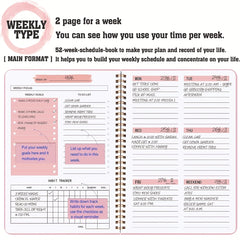 Undated Weekly Planner A5 To Do List Habit Tracker Journal