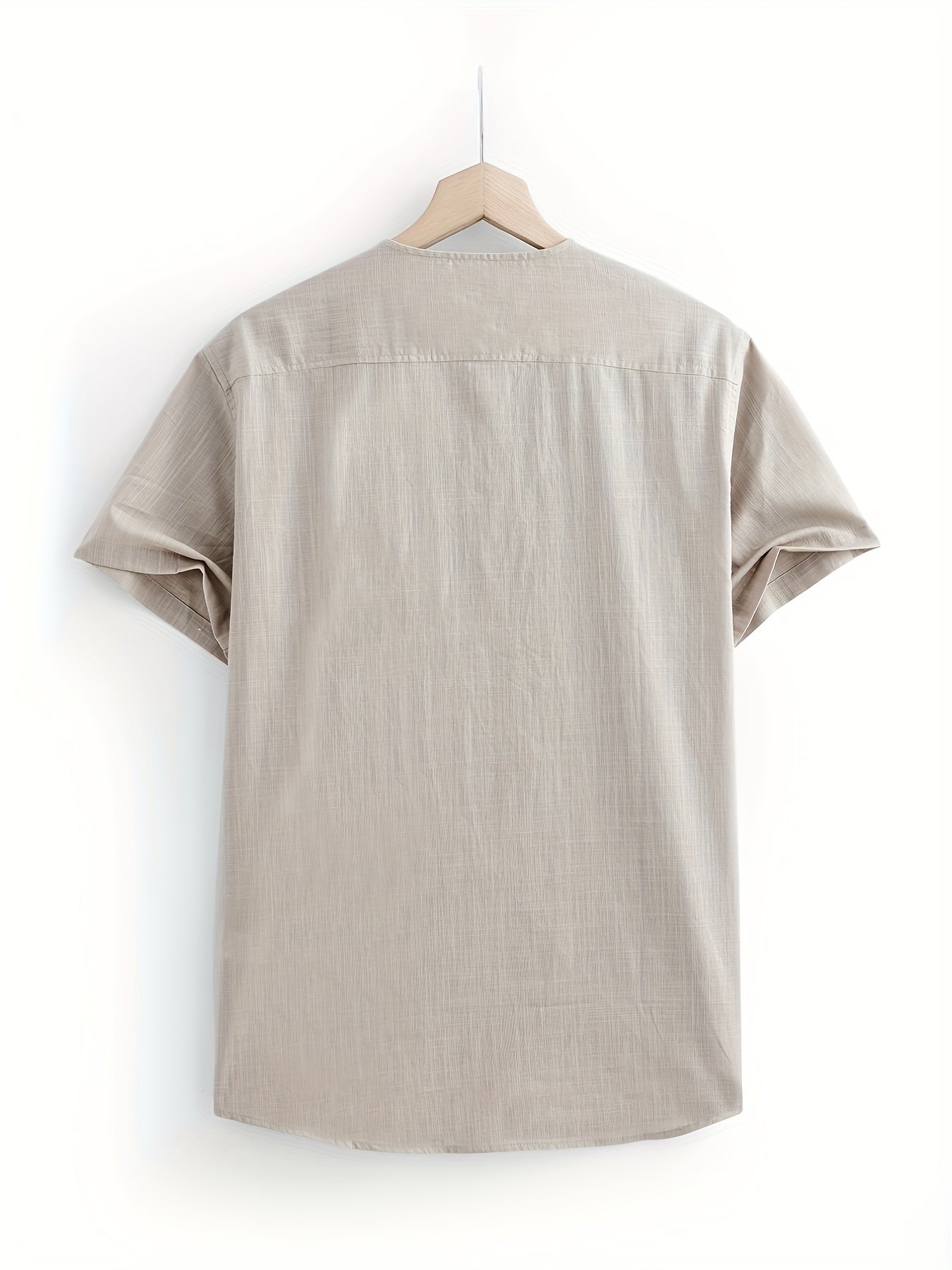 Men's Casual Short Sleeve Cotton Shirt for Summer Resort Vacation