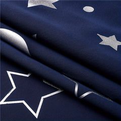 Star Moon Blackout Window Curtain for Home Decor