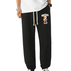 Skeleton Bear Drawstring Sweatpants Loose Jogger Pants