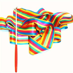 Rainbow Streamer Rhythmic Gymnastics Ribbon Dance Ribbon Wands On Sticks