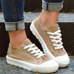 Thick Bottom Low Top Women's Shoes Casual Lightweight Comfortable