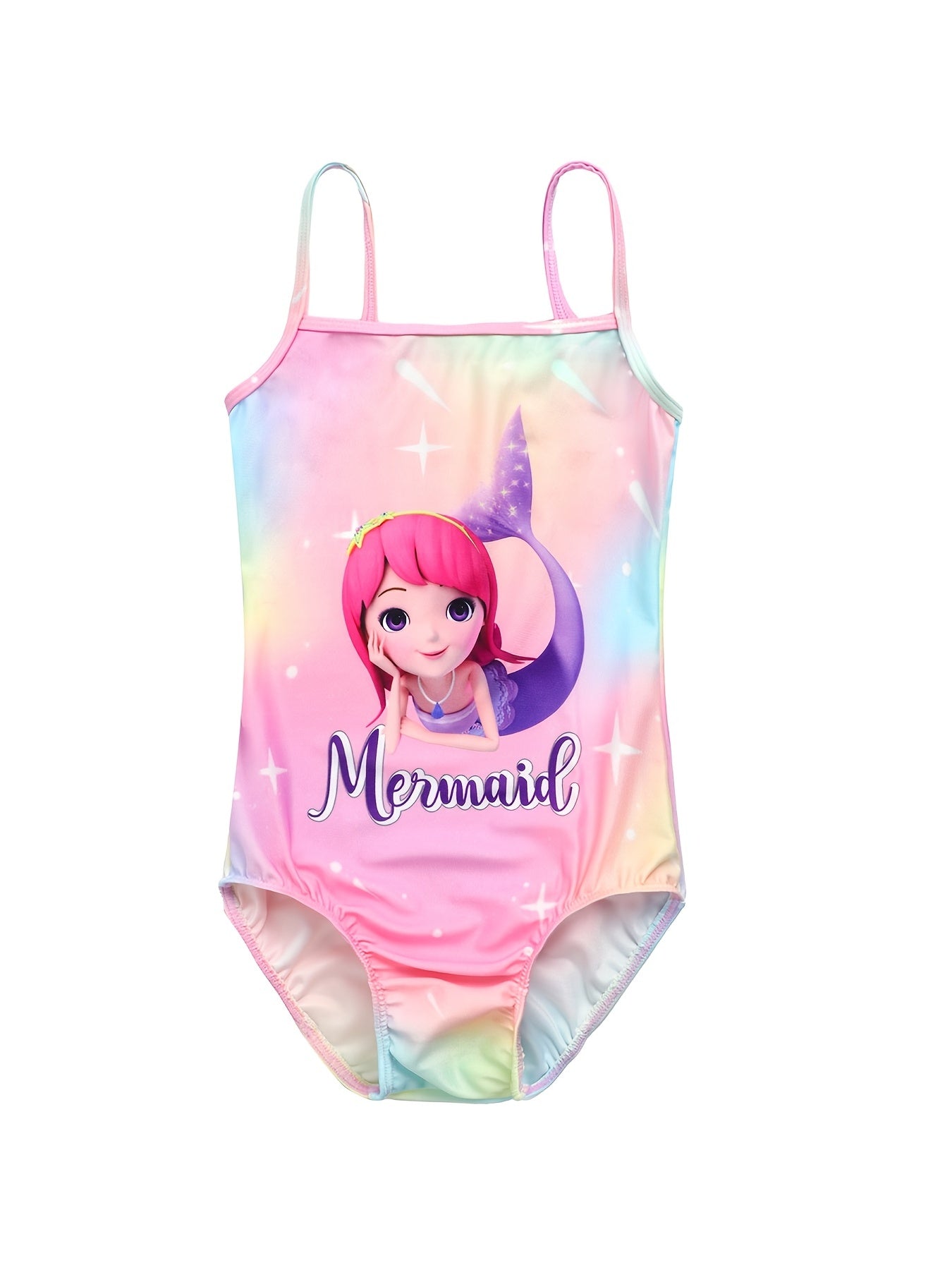Toddler Girls Mermaid Print One Piece Swimsuit