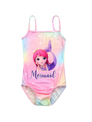 Toddler Girls Mermaid Print One Piece Swimsuit