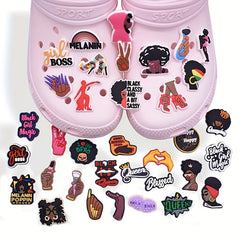 36pcs Girl Magic Rubber Shoe Charms Bubble Slides Sandals PVC Shoe Decorations