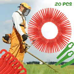 20pcs Plastic Trimmer Blades Replacement for Garden Lawn Mower