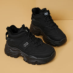 Plush Inner Chunky Sneakers Non slip Height Increased Casual Walking Shoes