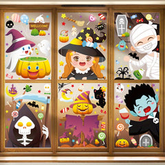 Halloween Cartoon Window Stickers Set