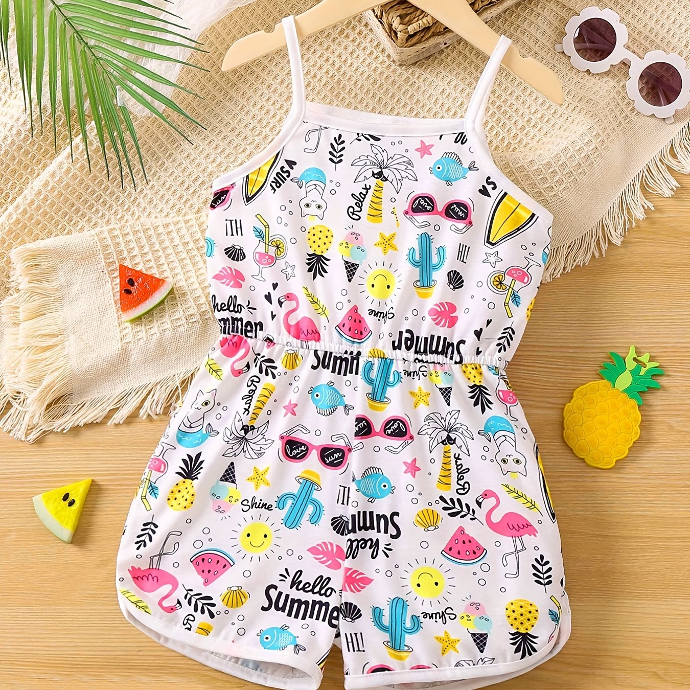 Baby Girls Tropical Sleeveless Jumpsuit Summer Clothes