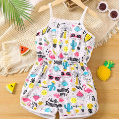 Baby Girls Tropical Sleeveless Jumpsuit Summer Clothes