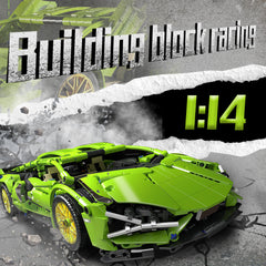 1 10 Scale Green Sports Car Building Blocks