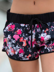 Women's 2 in 1 Floral Yoga Shorts for Fitness & Running