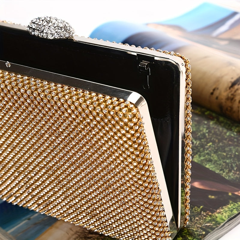 Glitter Rhinestone Evening Bag Dinner Clutch Purse Formal Banquet Handbag