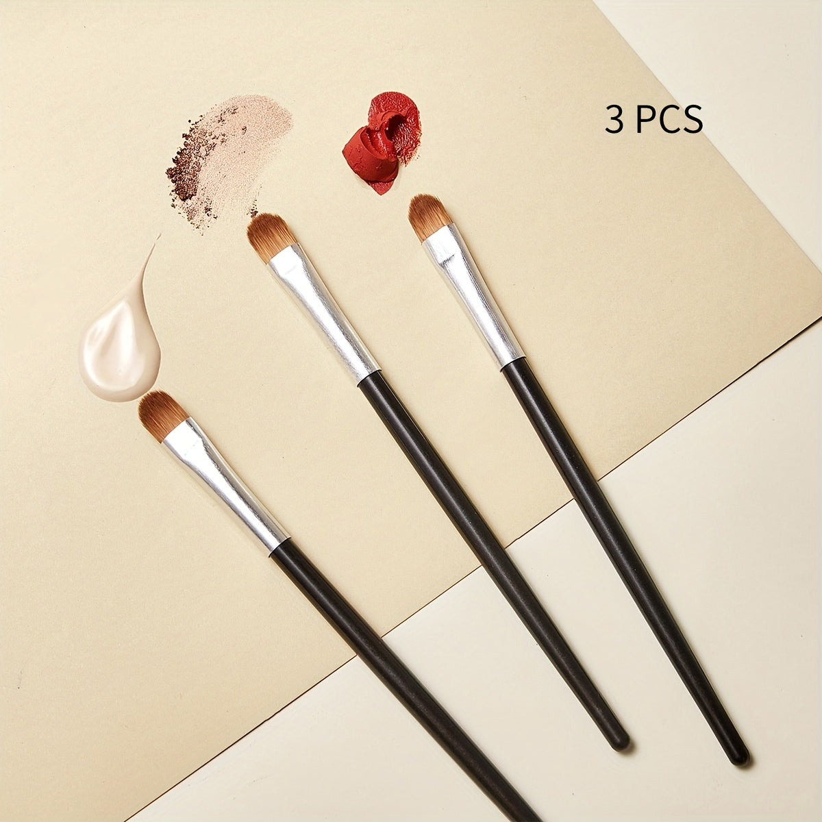 3Pcs Eye Makeup Brush Kit Professional Blending Eyeshadow Makeup Brushes