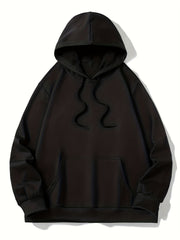 Men's Solid Hoodie Pullover Sweatshirt with Pocket