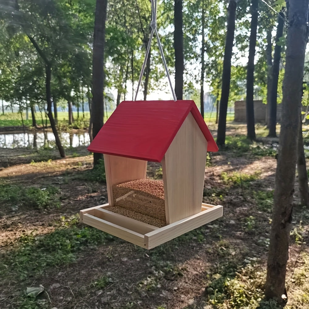 Wooden Bird Feeder & Squirrel House Box
