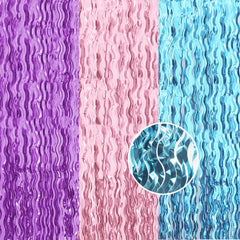 3pcs Metallic Teal Purple Fringe Curtains Party Decorations