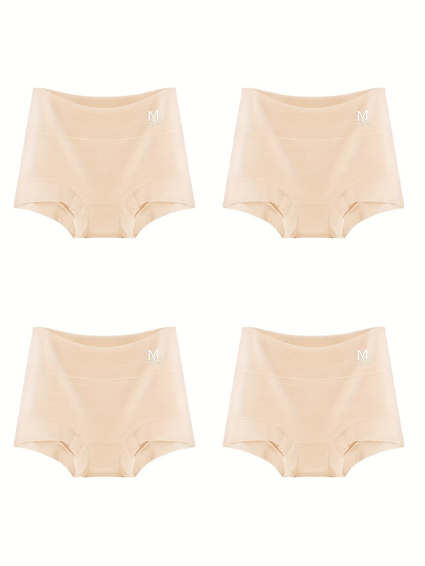 4 Pack Plus Size Basic Boyshorts Women's Plus High Rise Tummy Control Boyshorts