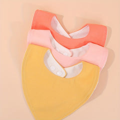 3pcs Cotton Baby Bibs Newborn Feeding Smock Infant Triangle Flower U shaped