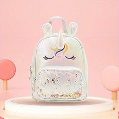 Kids Cartoon Sequins Backpack Waterproof PU Leather