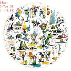 53pcs Dog Stickers Waterproof Vinyl Laptop Skateboard Hydroflask Phone Stickers