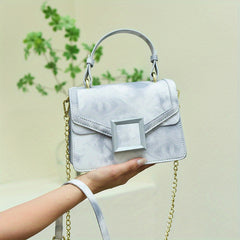 Tie Dye Small Handbag Faux Leather Chain Crossbody Bag Women's Top Handle