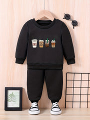 Baby Drinks Print Outfit Set