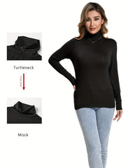 3Pcs High Neck Sporty T Shirt Long Sleeves Solid Sports Tee Women's Activewear