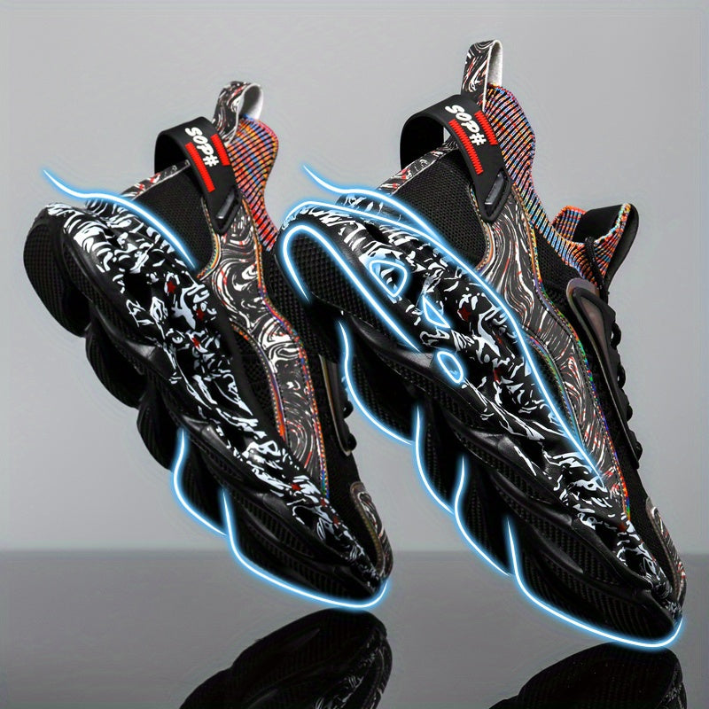 Men's Lace-up Blade Sneakers Graphic Athletic Shoes Lightweight