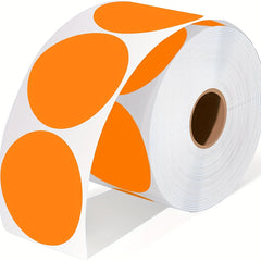 750pcs Orange Round Thermal Printer Stickers Circle Sticker Labels