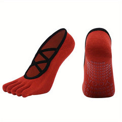 Double Cross Strap Five Finger Yoga Socks Dance Sports Warm Socks